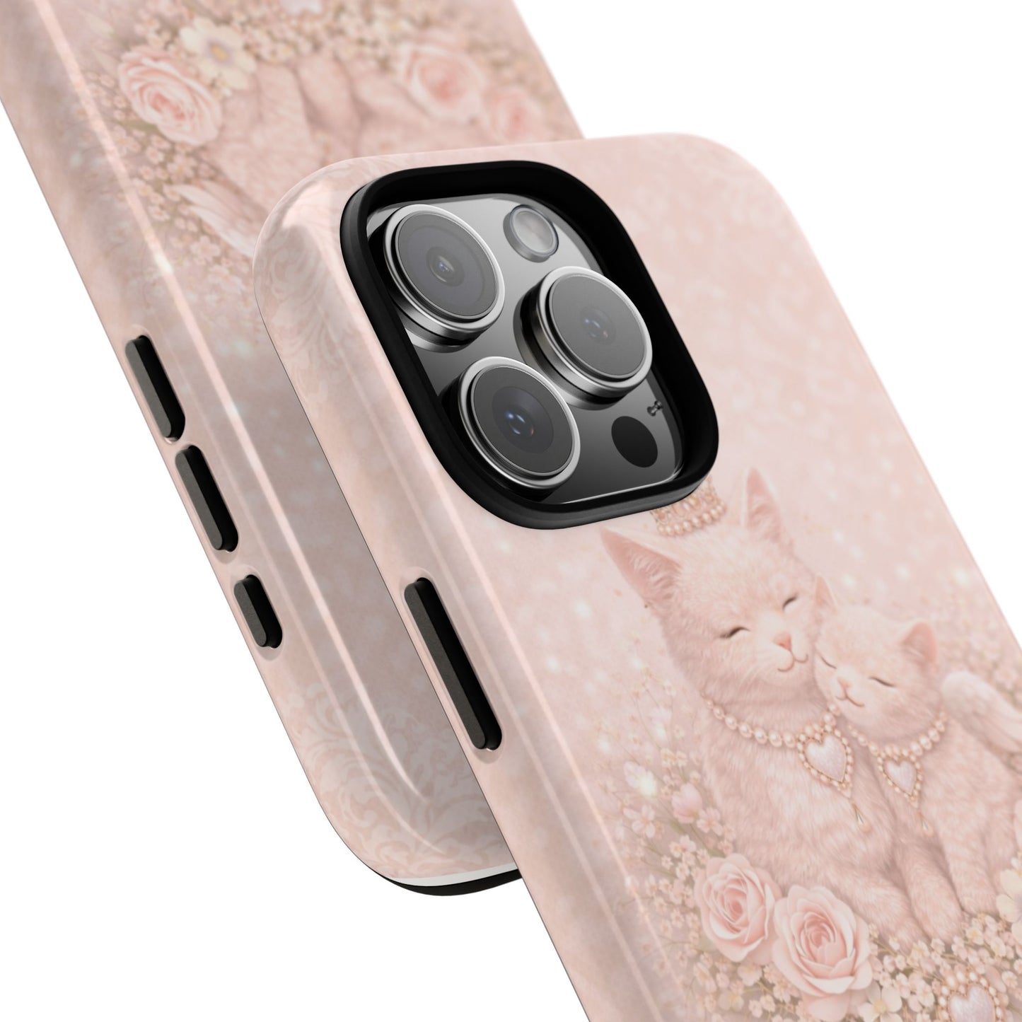 Phone Case — Pink 'Happy Mother's Day' Cute Cat Mom & Kitten Floral Design