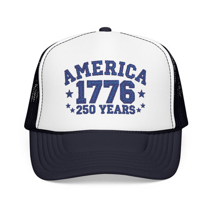 America 1776 250 Years Trucker Hat – Patriotic Vintage Foam Cap for Independence Day