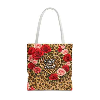 Wild Heart Leopard Rose Tote Bag – Floral Animal Print Shopper