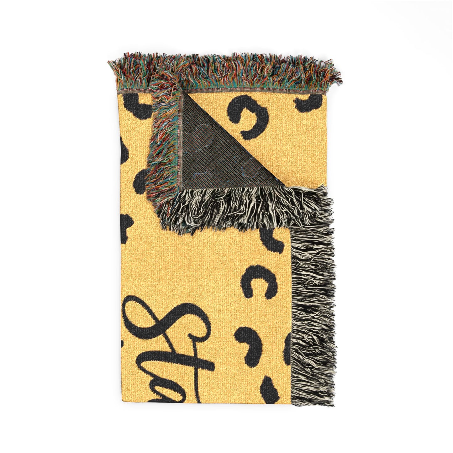 Stay Wild Moon Child Woven Blanket — Leopard Print Boho Throw