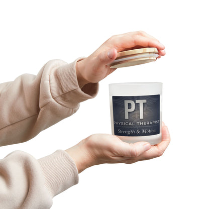 Physical Therapist PT Frosted Glass Candle — Strength & Motion 11oz