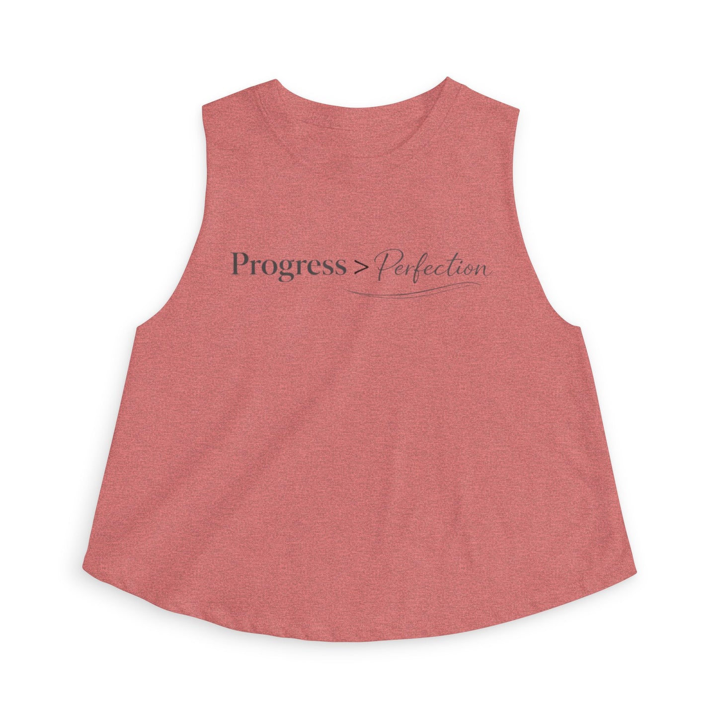Progress > Perfection Women's Crop Top — Motivational Fitness & Self-Love Tee