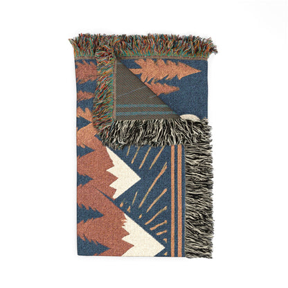 Stay Wild & Cozy Woven Blanket — Mountain Camping Throw