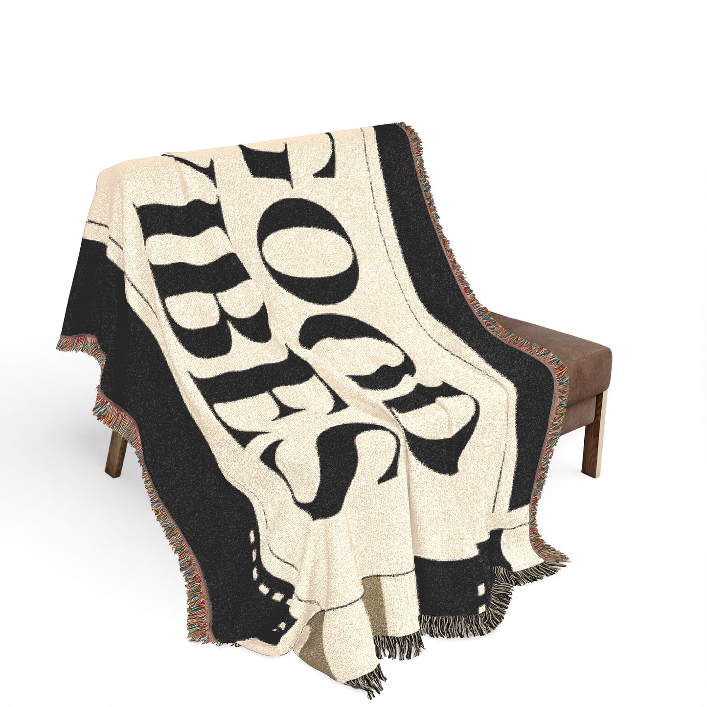 Good Vibes Woven Blanket — Cozy Retro Throw for Living Room & Dorm