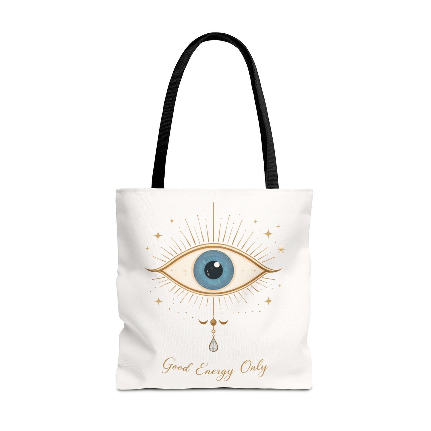 Mystic Eye Tote Bag — 'Good Energy Only' Spiritual Canvas Tote