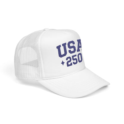 USA 250 Trucker Hat – Red White & Blue Foam Cap for Patriotic 250th Celebrations