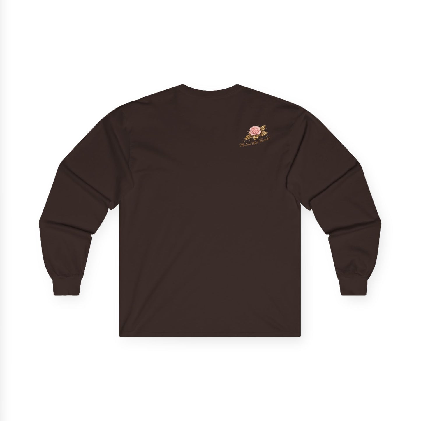 Long Sleeve Tee — "Love More Worry Less" Floral Inspirational Shirt