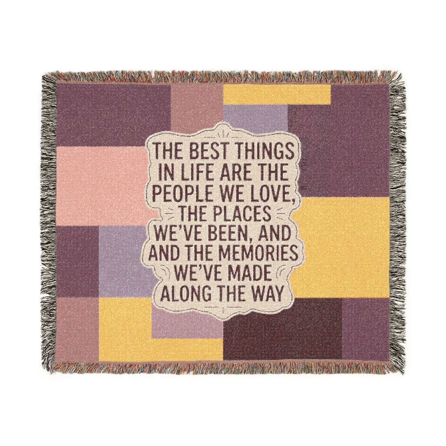 'The Best Things in Life' Woven Blanket – Cozy Inspirational Throw