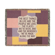 'The Best Things in Life' Woven Blanket – Cozy Inspirational Throw