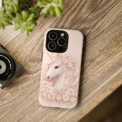Unicorn Floral Tough Phone Case — Pastel Magical Protective Cover