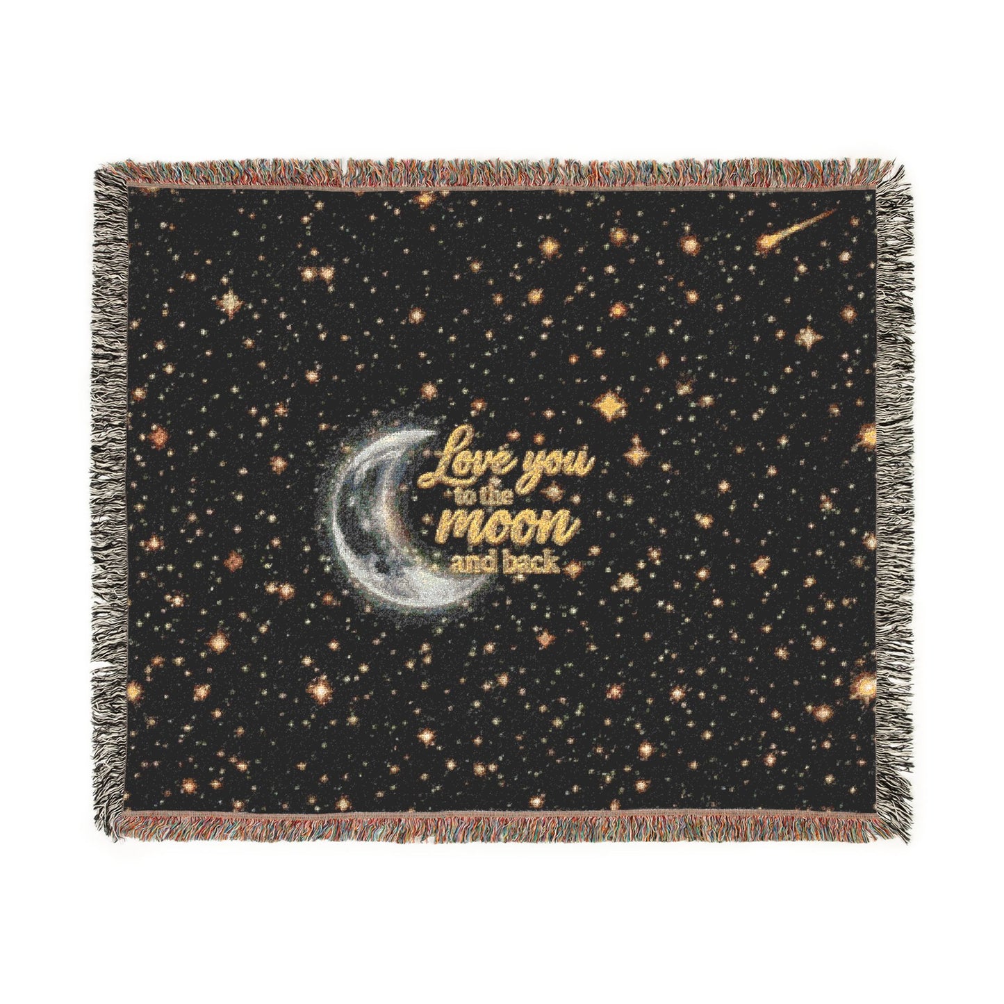 Moonlight Cozy Woven Blanket — "Love You to the Moon and Back" Starry Throw