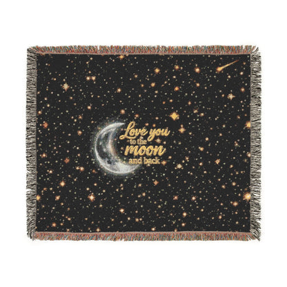Moonlight Cozy Woven Blanket — "Love You to the Moon and Back" Starry Throw
