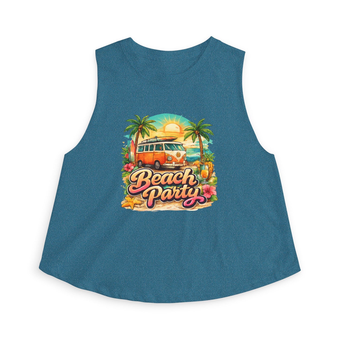 Beach Party Crop Top — Vintage Surf Van Tropical Tank