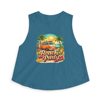 Beach Party Crop Top — Vintage Surf Van Tropical Tank