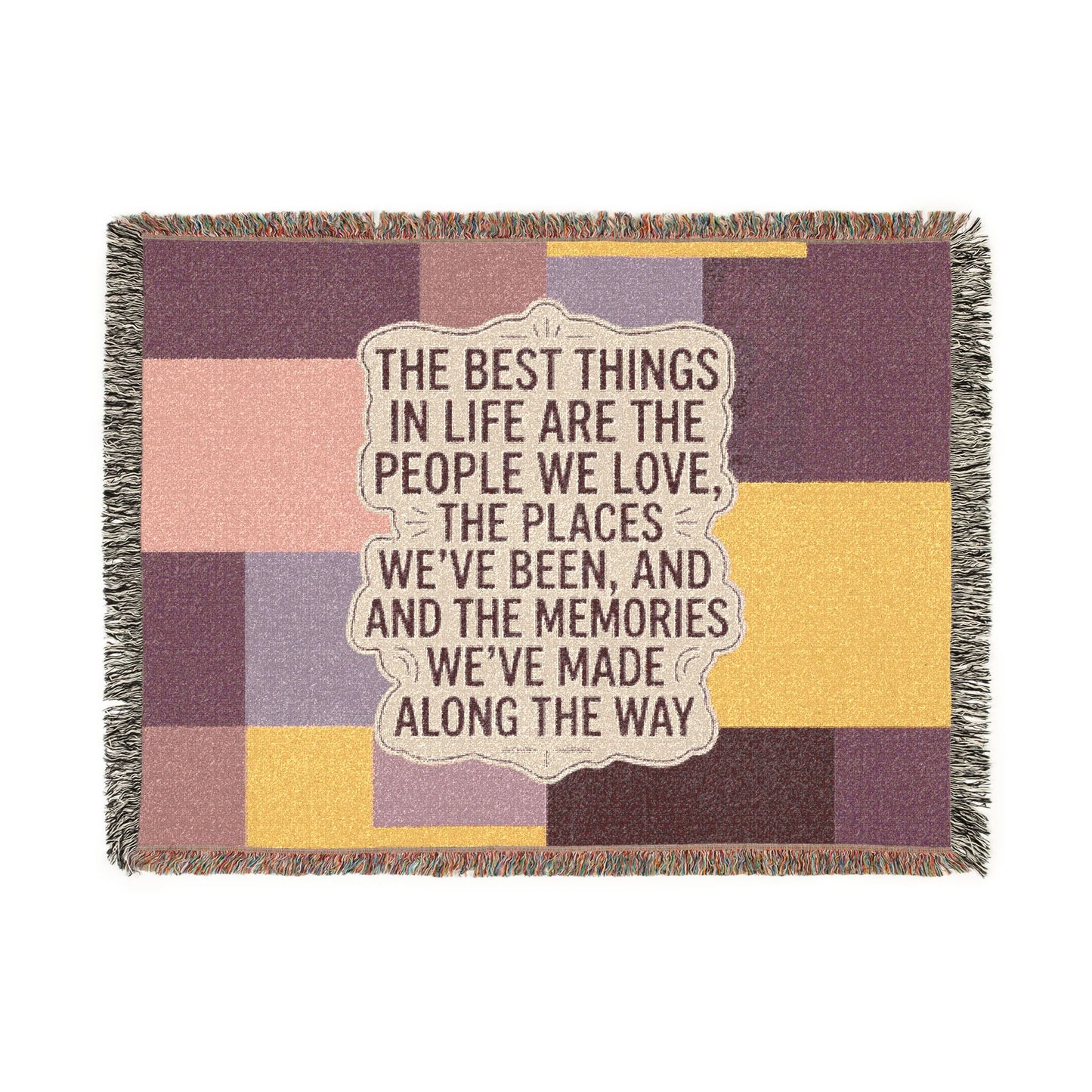 'The Best Things in Life' Woven Blanket – Cozy Inspirational Throw