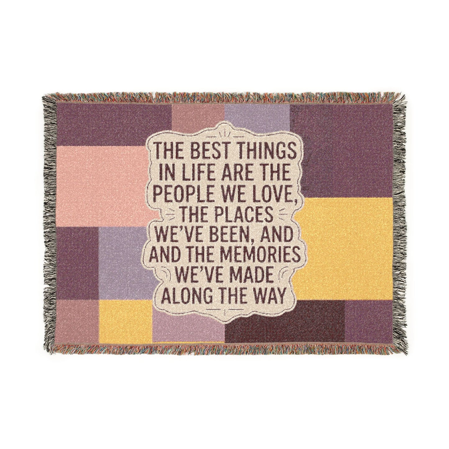 'The Best Things in Life' Woven Blanket – Cozy Inspirational Throw