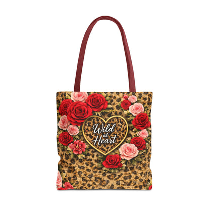 Wild Heart Leopard Rose Tote Bag – Floral Animal Print Shopper