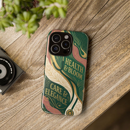 Floral 'Health & Bloom, Care & Elegance' Protective Phone Case