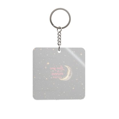 “Love You to the Moon” Starry Crescent Keyring