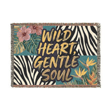 'Wild Heart, Gentle Soul' Tropical Zebra Throw / Woven Blanket —
