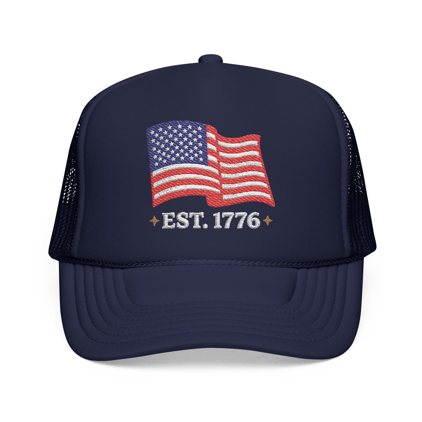 American Flag Trucker Hat - "EST. 1776" Patriotic Foam Cap