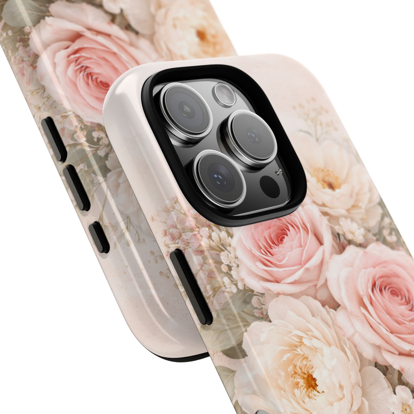 Floral Bouquet Tough Phone Case — Pink Rose Protective Cover