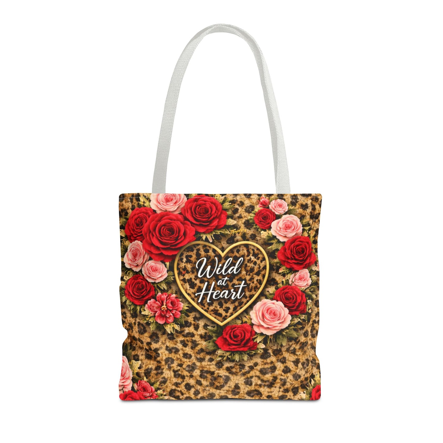 Wild Heart Leopard Rose Tote Bag – Floral Animal Print Shopper