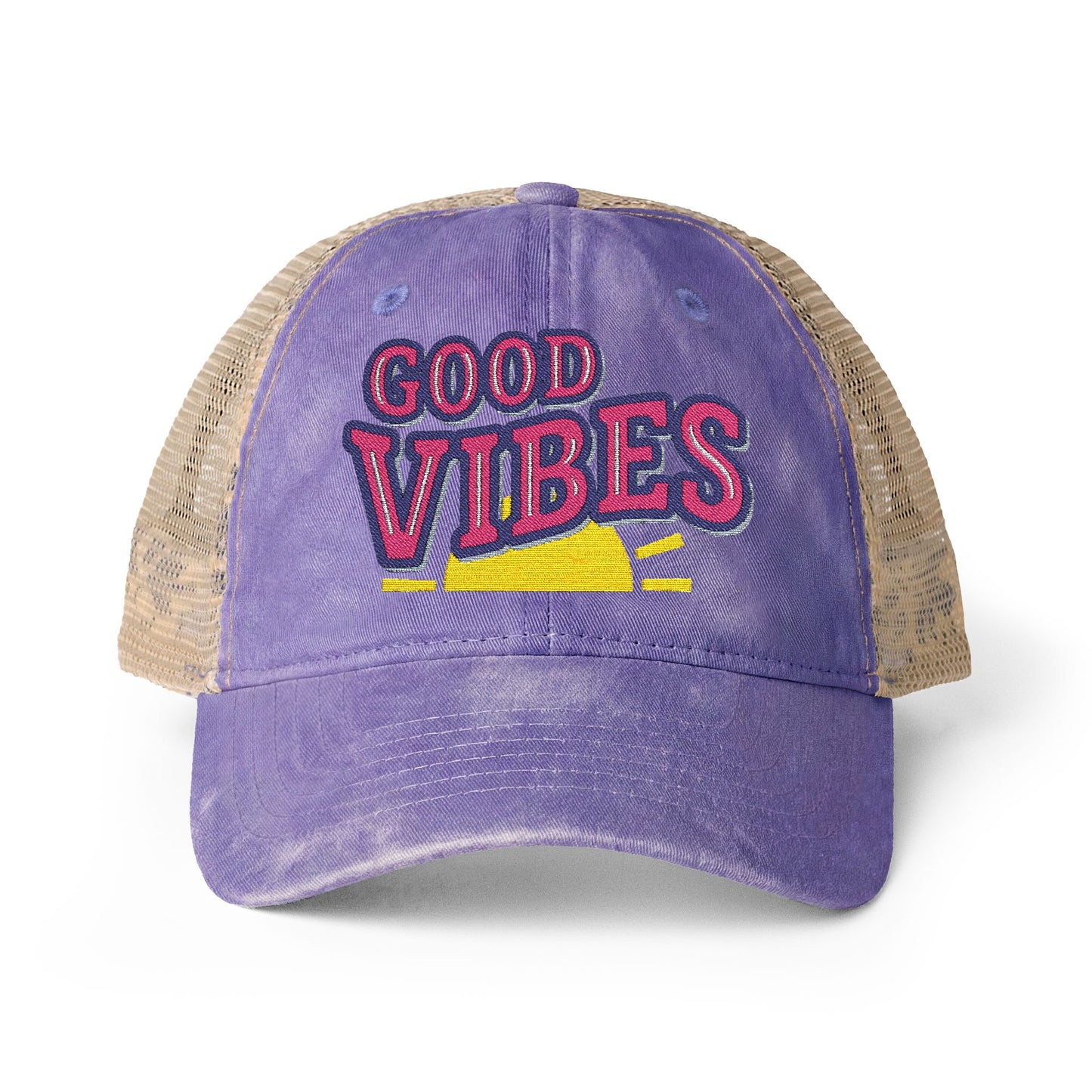 Good Vibes Women's Washed Mesh-Back Cap