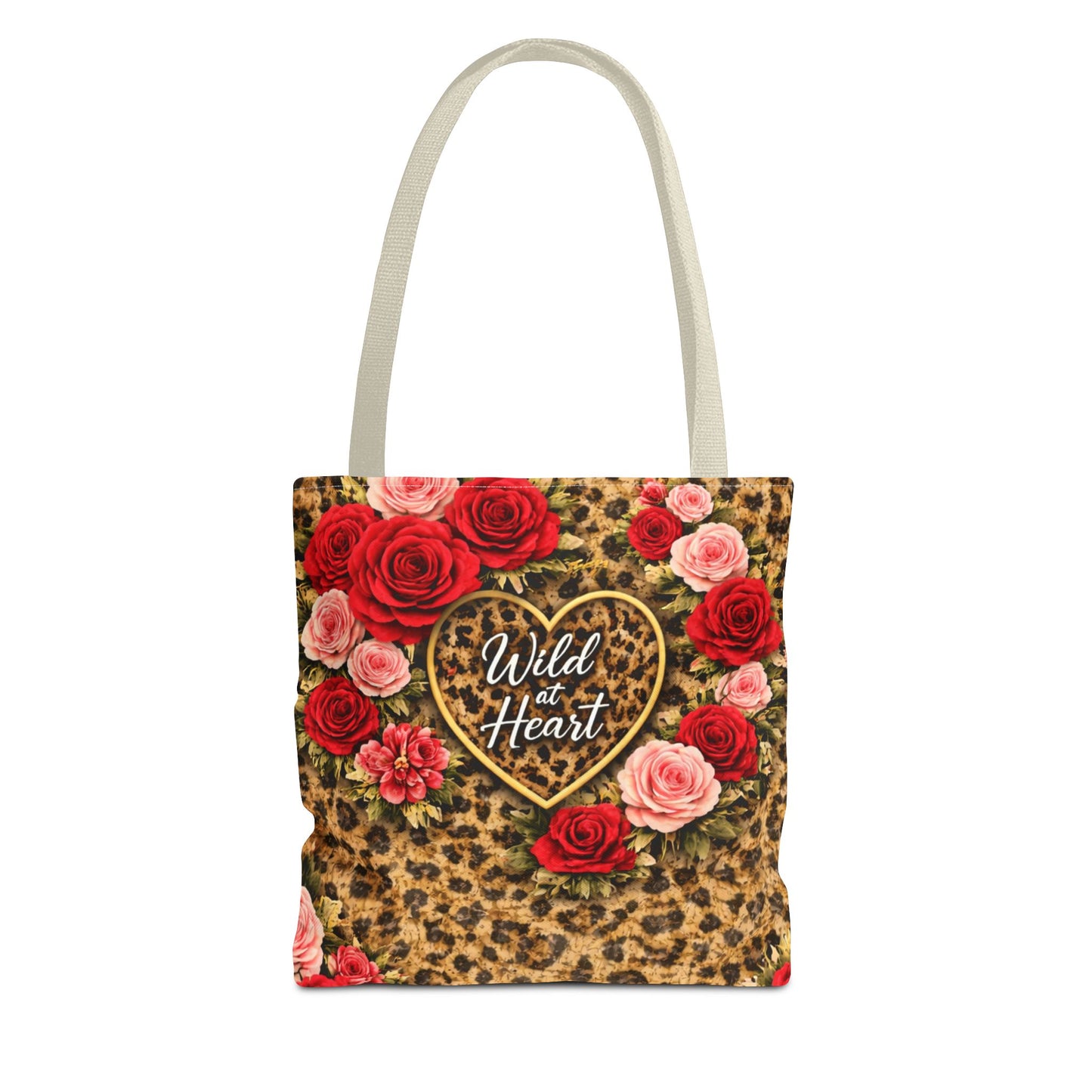 Wild Heart Leopard Rose Tote Bag – Floral Animal Print Shopper