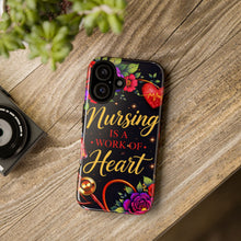 Nursing Is a Work of Heart Phone Case — Floral Stethoscope Tough Case
