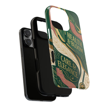 Floral 'Health & Bloom, Care & Elegance' Protective Phone Case