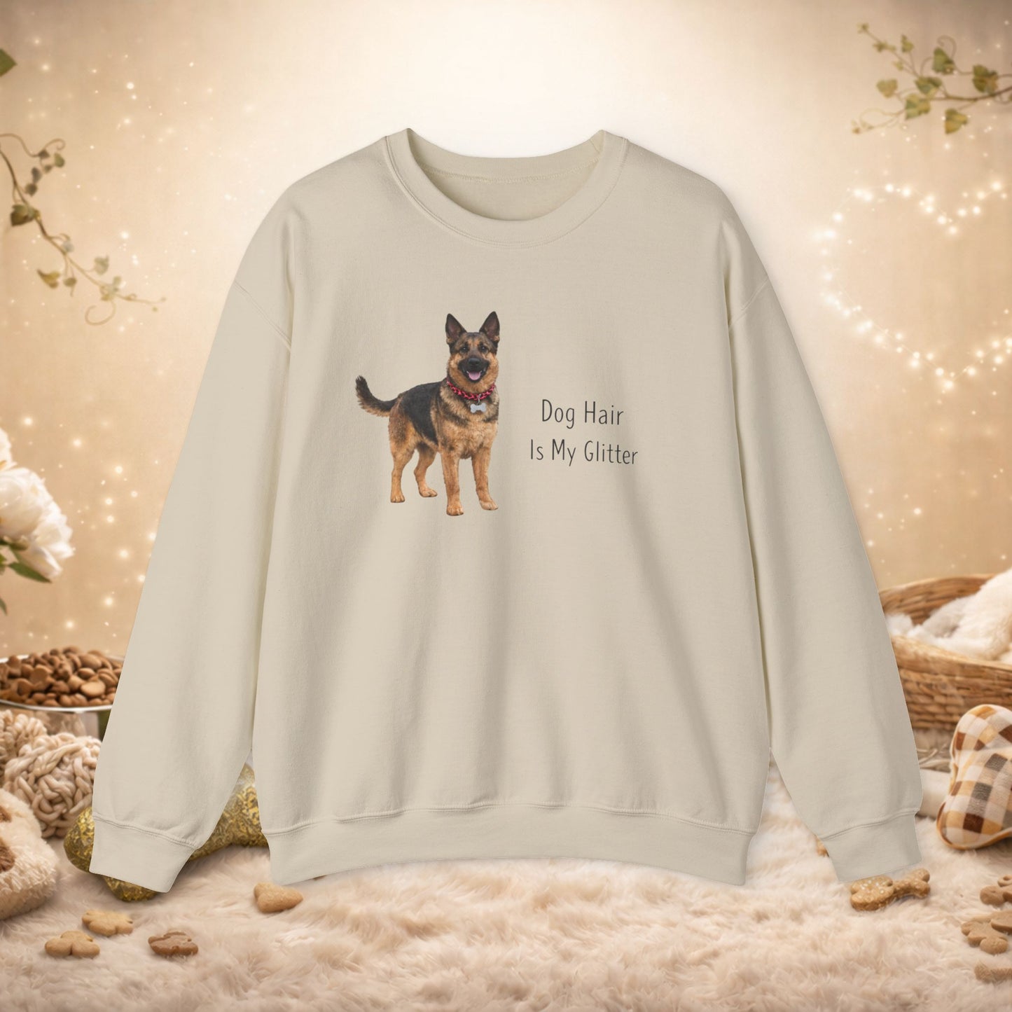 Dog Hair Is My Glitter Crewneck Sweatshirt — German Shepherd Lover Pullover