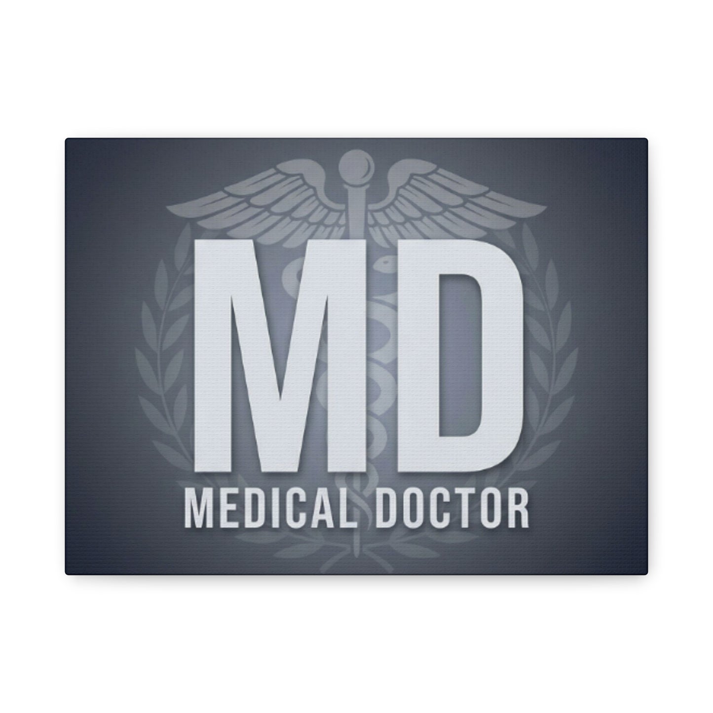 MD Medical Doctor Matte Canvas Wall Art – Caduceus Doctor Office Decor
