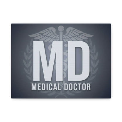 MD Medical Doctor Matte Canvas Wall Art – Caduceus Doctor Office Decor