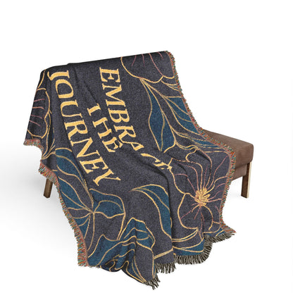 Embrace The Journey Woven Blanket — Floral Inspirational Throw