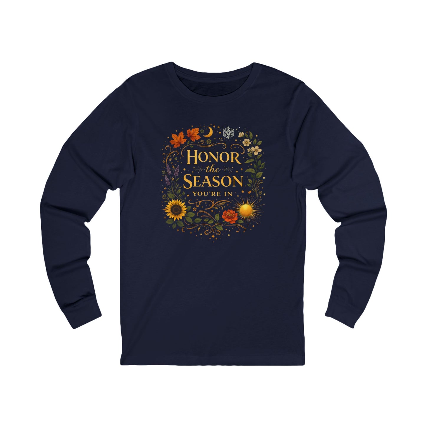 Honor the Season Long Sleeve Tee — Autumn Floral Fall Shirt