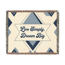 Live Simply, Dream Big Woven Blanket — Inspirational Boho Throw
