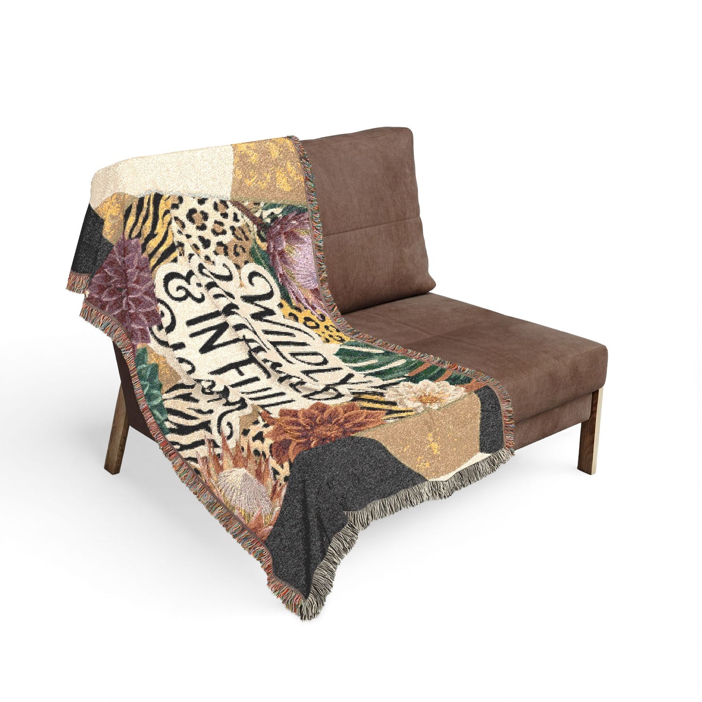 "Wildly Untamed & In Full Bloom" Floral Throw Blanket Woven Blanket —
