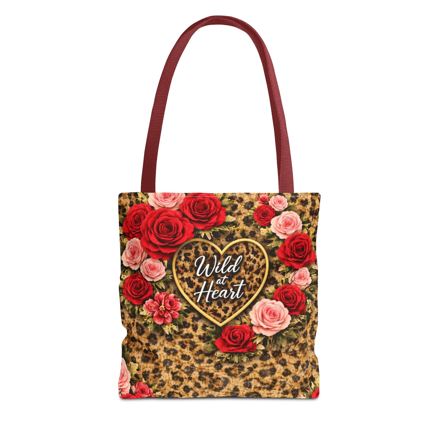 Wild Heart Leopard Rose Tote Bag – Floral Animal Print Shopper