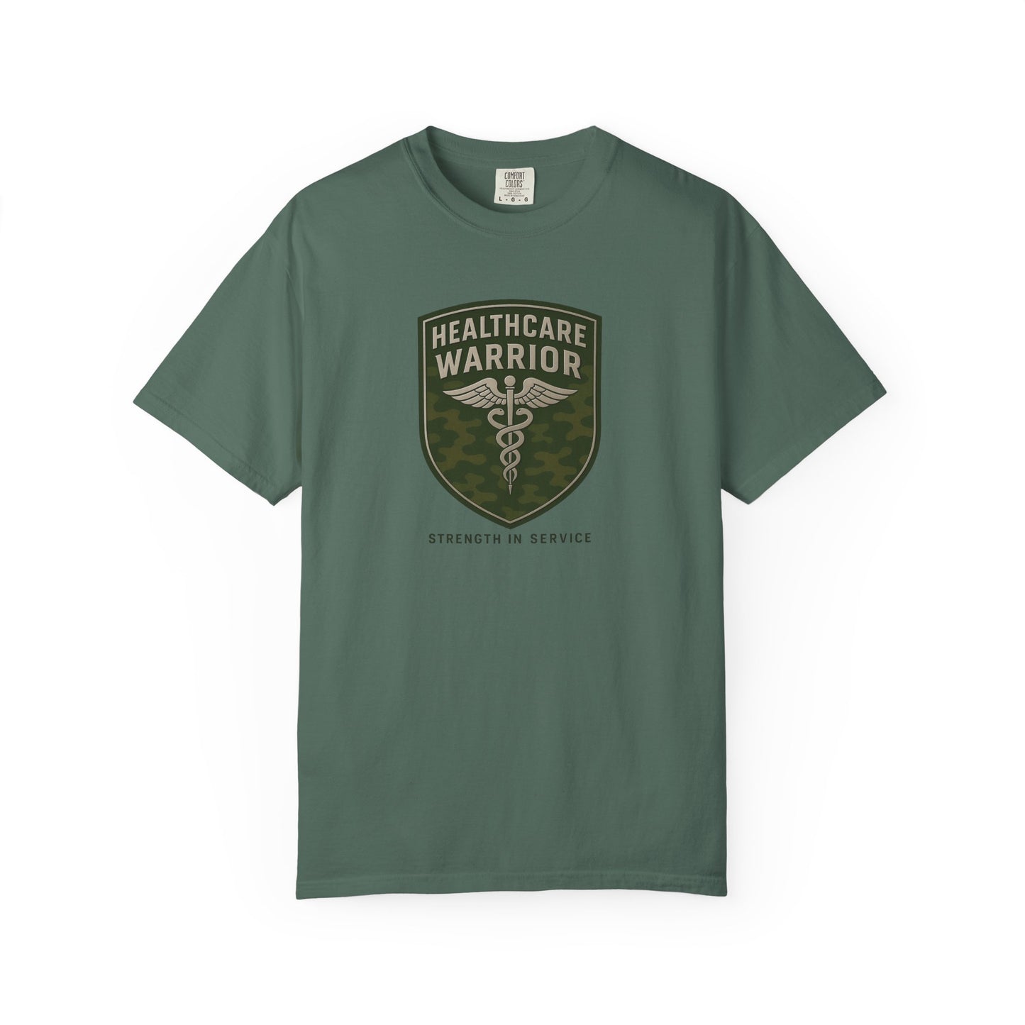 Healthcare Warrior T-Shirt — Caduceus Shield “Strength in Service”