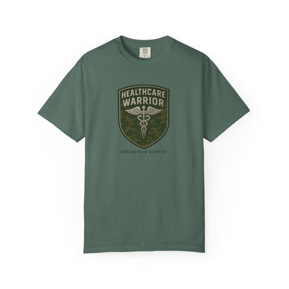 Healthcare Warrior T-Shirt — Caduceus Shield “Strength in Service”