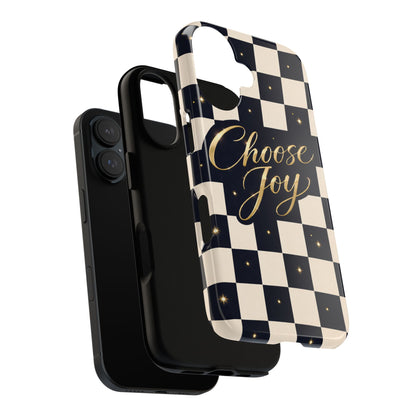 Choose Joy Checkerboard Phone Case — Inspirational Protective Tough Case