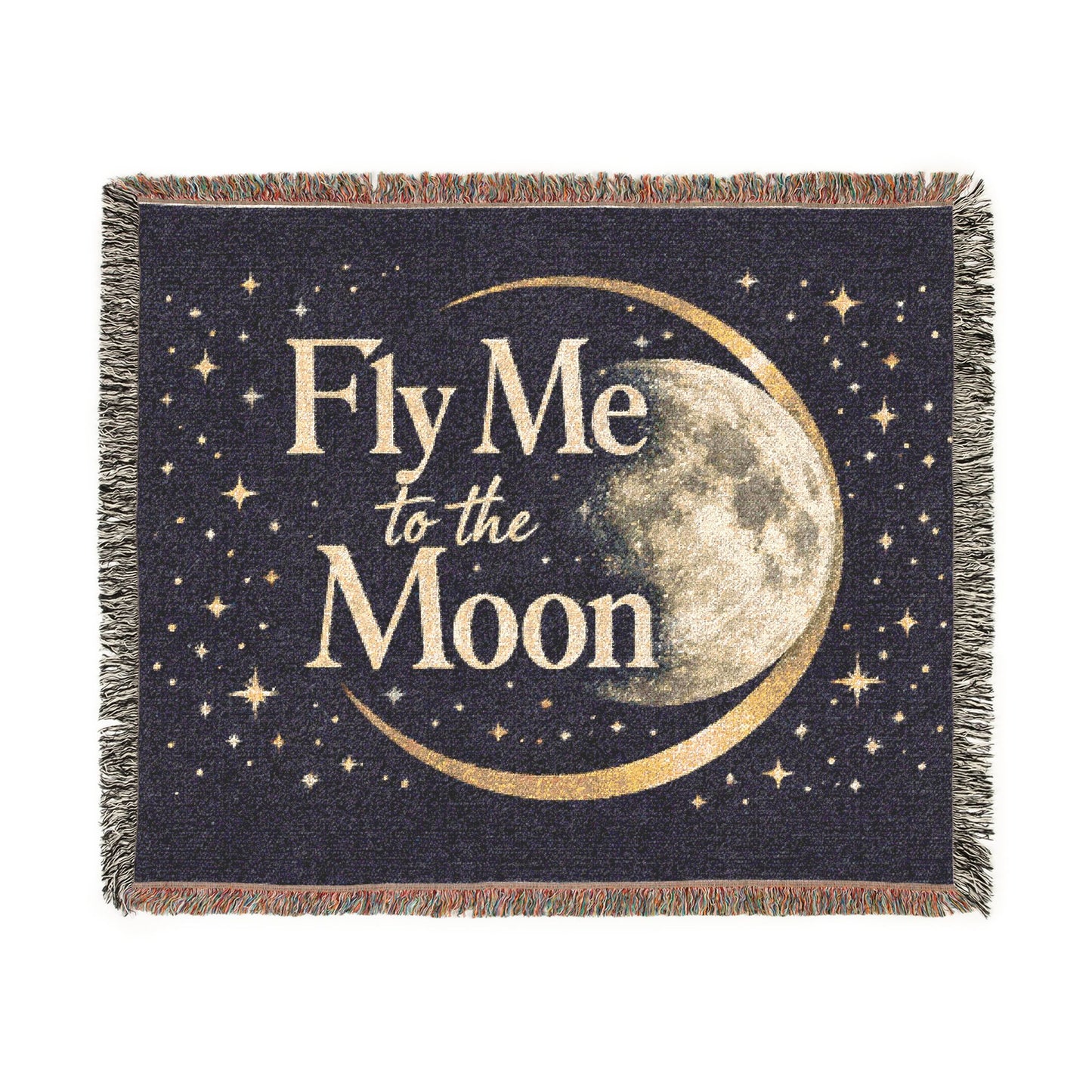 Fly Me to The Moon Celestial Moon Woven Blanket