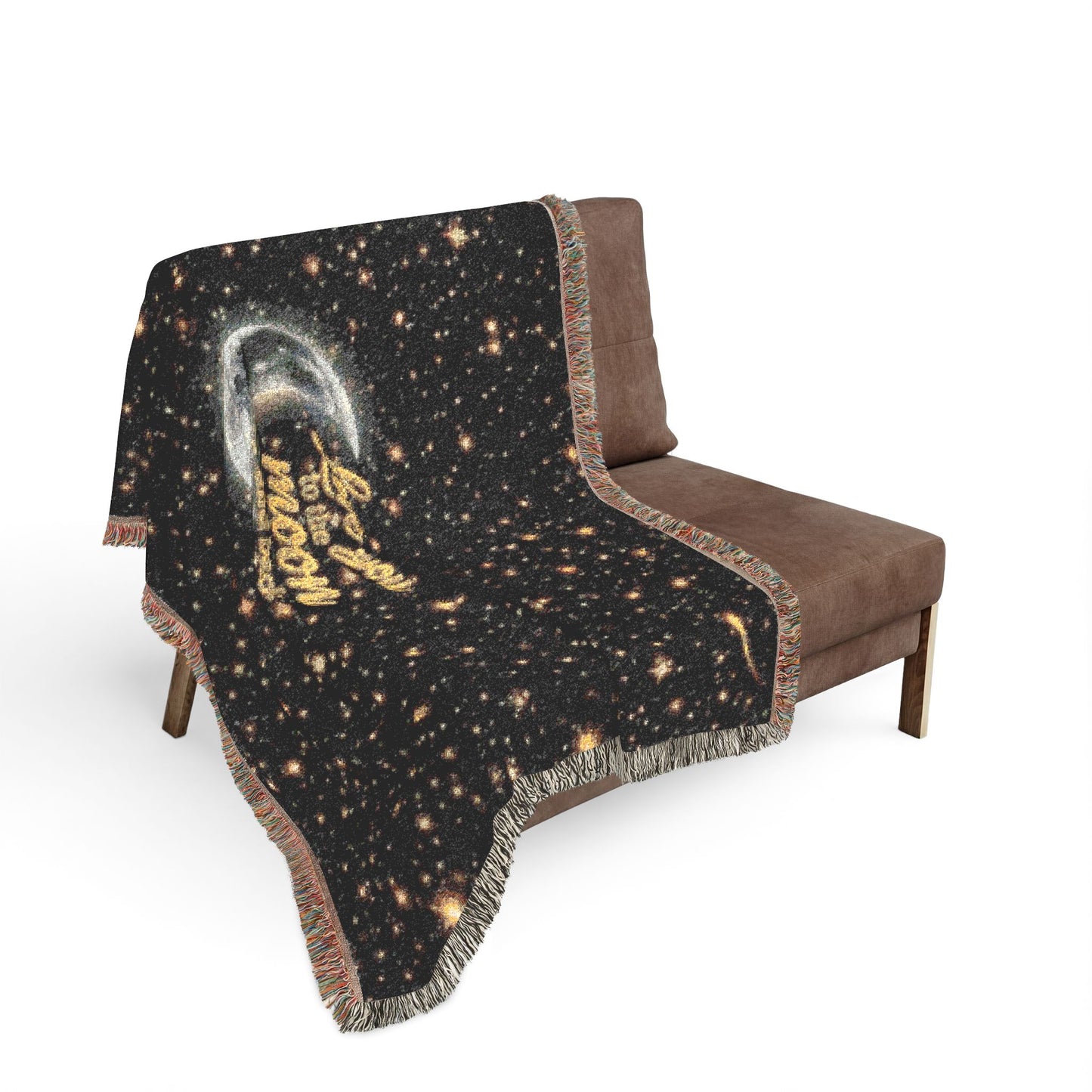 Moonlight Cozy Woven Blanket — "Love You to the Moon and Back" Starry Throw