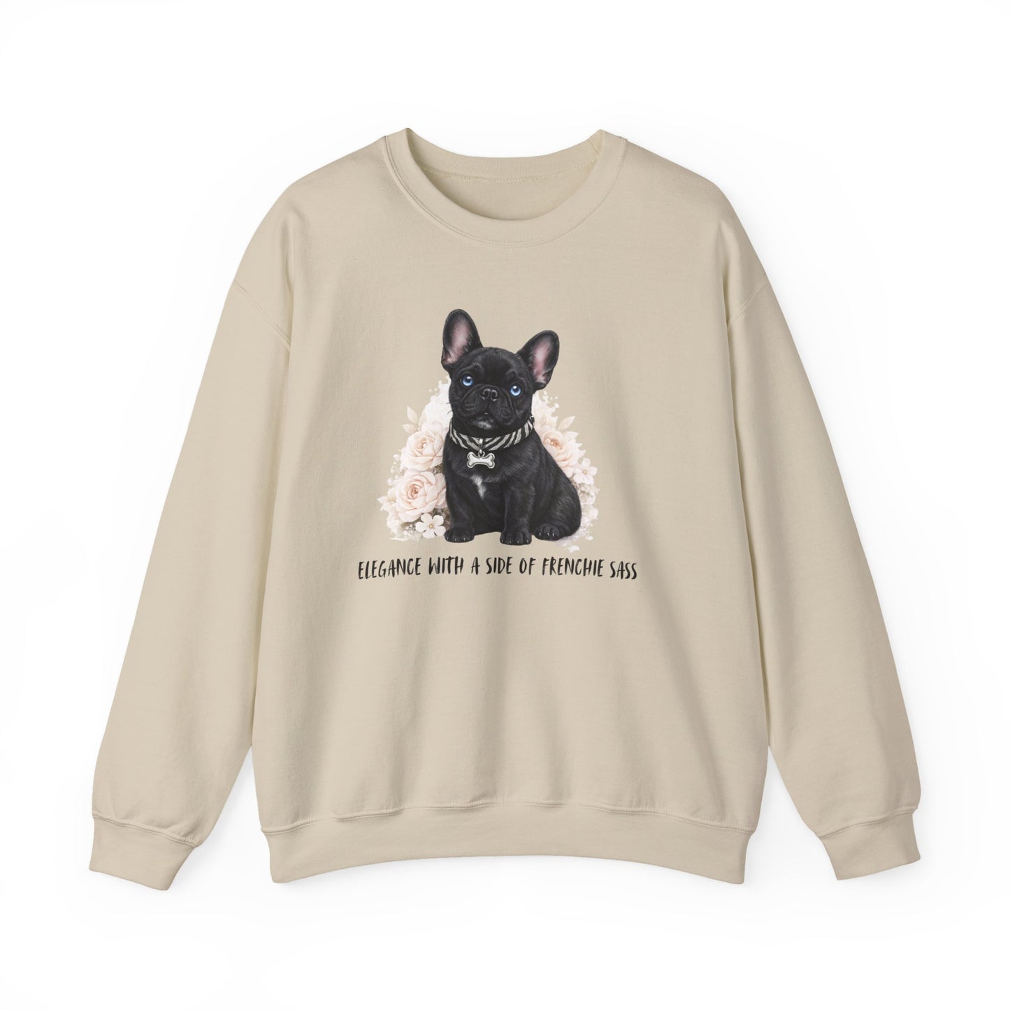 Frenchie Mom Crewneck Sweatshirt – Black French Bulldog Illustration