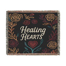 Healing Hearts Woven Blanket — Floral Comfort Throw