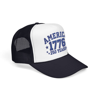 America 1776 250 Years Trucker Hat – Patriotic Vintage Foam Cap for Independence Day