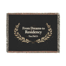 Residency Graduation Woven Blanket — "From Dreams to Residency" Medical School Grad Throw