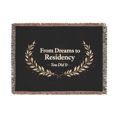 Residency Graduation Woven Blanket — "From Dreams to Residency" Medical School Grad Throw