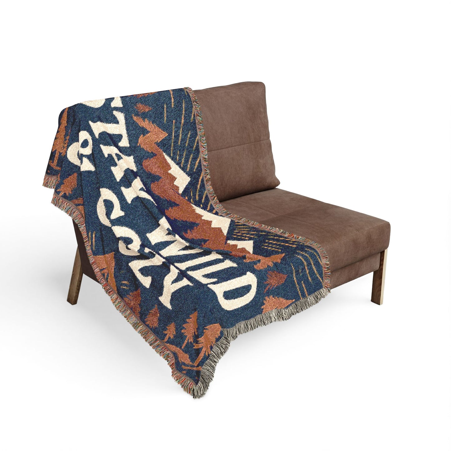 Stay Wild & Cozy Woven Blanket — Mountain Camping Throw